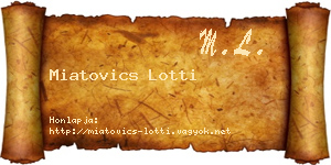 Miatovics Lotti névjegykártya